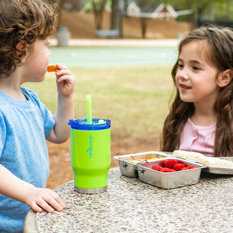 Reduce Coldee 14oz Stainless Steel Kids Tumbler with 3-in-1 Straw Lid,  Poolside Two-Tone Blue 