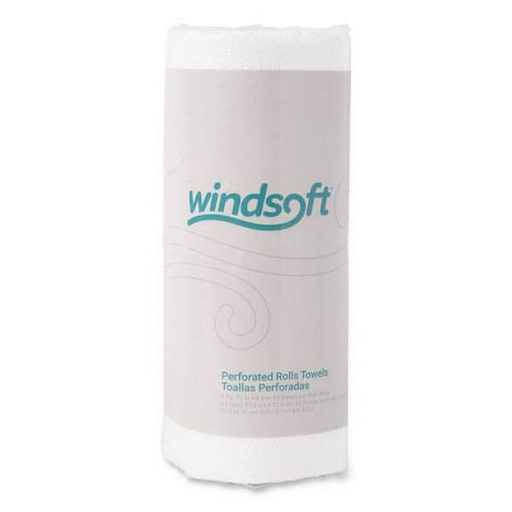 Windsoft Kitchen Roll Towels, 2-Ply, 11 x 8.5, White, 85/Roll, 30 Rolls/Carton