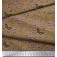 thumbnail image 2 of Soimoi Rayon Fabric Insect,Leaves & Flower Floral Printed Fabric 1 Yard 42 Inch Wide, 2 of 3