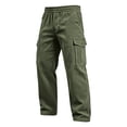 thumbnail image 4 of WIZUTIZ Men's Corduroy Jogger Pants Elastic Waist Relaxed Fit Solid Color Casual Lounge Pockets Trousers, 4 of 7