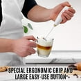 thumbnail image 5 of Zulay Kitchen Milk Frother Handheld Easy-to-Grip Hand Mixer Electric - Twister-Design White/Gold, 5 of 7