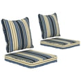thumbnail image 1 of Outsunny Outdoor Chair Cushions with Backrest for Garden Patio, Blue, 1 of 10