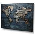 thumbnail image 2 of Designart "Rustic Pathways On The World Map II" World Map Canvas Wall Art, 2 of 7