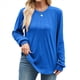 thumbnail image 3 of Camisas de Larga para Mujer, Moda Otoño 2025, Camisas Formales Informales, Blusas Tipo Túnica Plisadas con Cuello Redondo. Azul S, 3 of 10