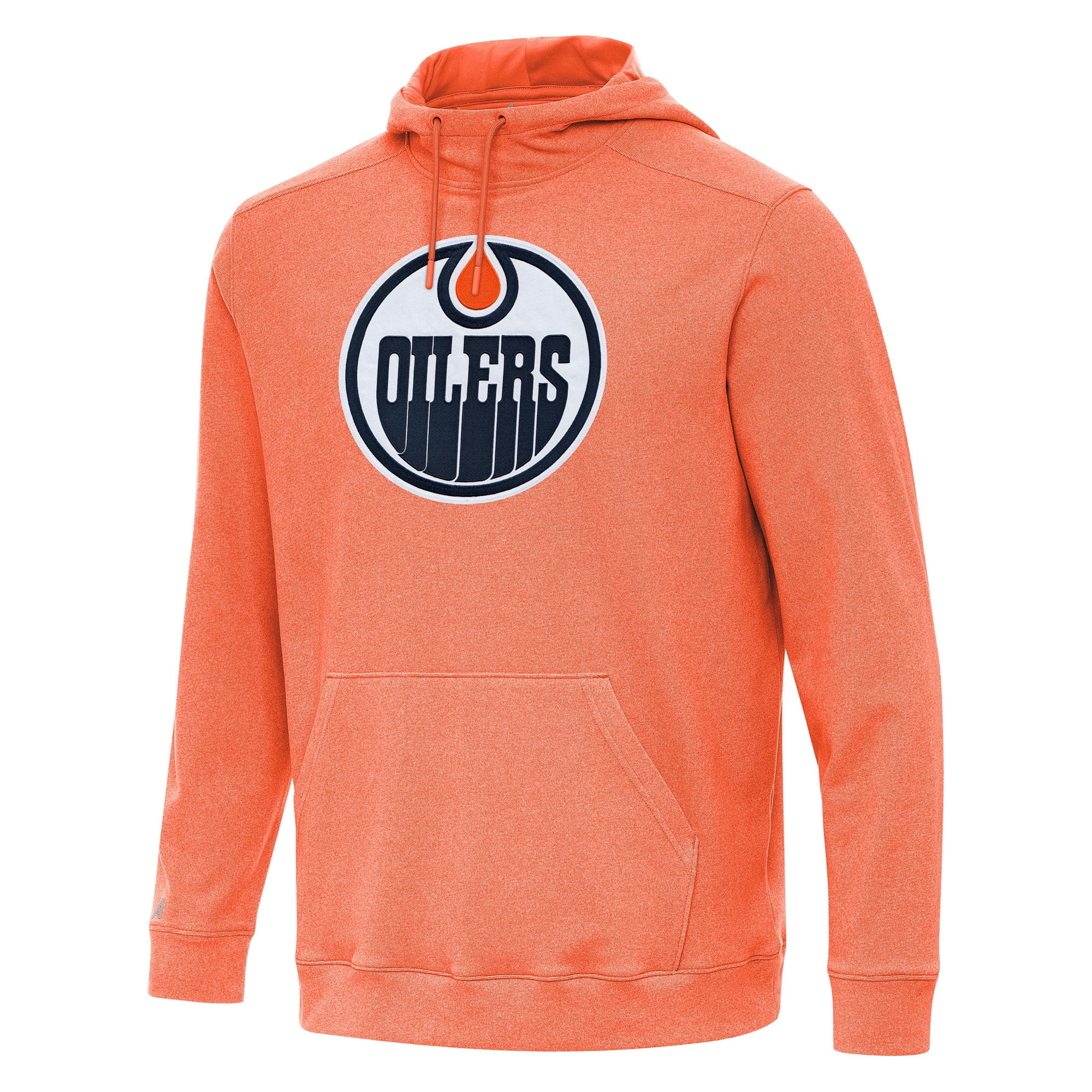 Men's Antigua Heather Orange Edmonton Oilers Cloud Pullover Hoodie