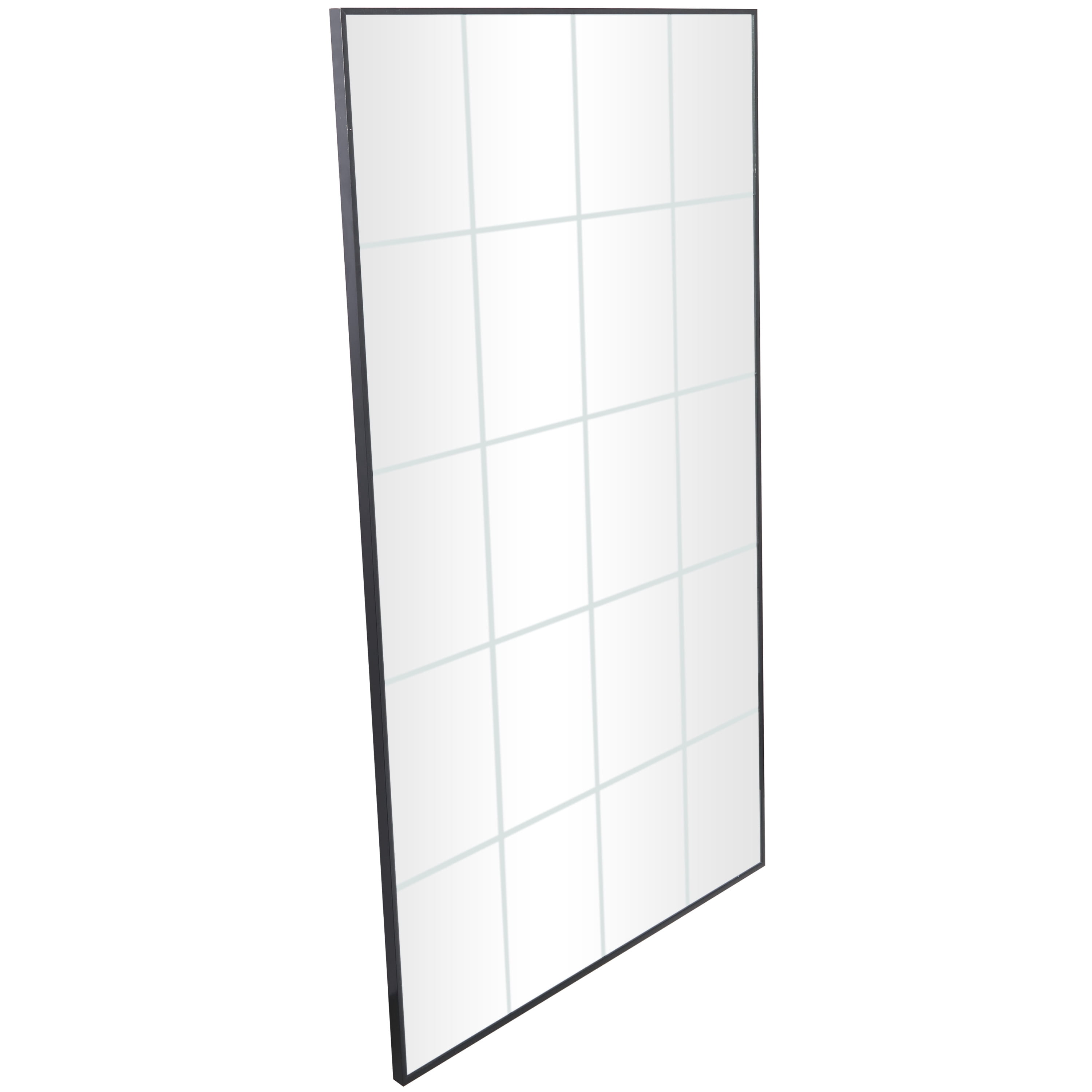 DecMode 30"W, 54"H Rectangle Wall Mirror, Black
