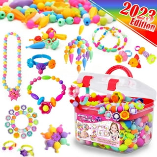 500 Pieces Beads for Girls Toys Kids Jewelry Making Kit Pop-Bead Art and  Craft Kits DIY Bracelets Necklace Hairband and Rings Toy Children Jewelry