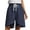 Blue, variant on Njoeus Women's Casual Elastic Waist Cotton Bermuda Shorts with Drawstring Knee Length Summer Beach Lounge Linen Shorts