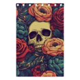thumbnail image 4 of Skull and Flowers Blackout Curtains for Living Room Bedroom 55W x 72/84L Insulated Window Drapes 2 Panels, 4 of 6