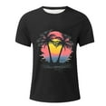 thumbnail image 5 of Xysaqa Shirts for Men Mens Summer Shirts Men's Palm Tree Print T-Shirts Short Sleeve Crew Neck Casual Tee Shirt Loose Fitted Hawaiian Beach Shirts 2X 3X 4X Mens Big & Tall Shirts On Clearance, 5 of 5