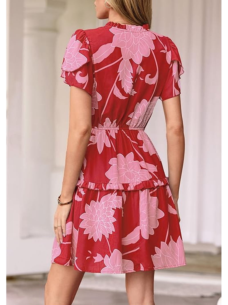 flowy floral mini dress Oh Polly drape ruffle mini dress in floral print