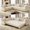 Beige, variant on Timbernest 115.3" Sectional Sleeper Sofa with Pull Out Bed, L Shape Couch for Living Room, Button Tufted and Gold Trim Rolled Arms, Velvet Beige