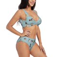 thumbnail image 2 of Kdxio Dog Pets Print Women's 2 Piece High Waisted Wrap Spaghetti Strap Summer Swimsuit Bikini Set-Large, 2 of 7
