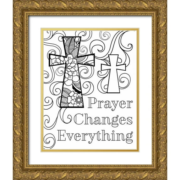 Robinson, Tamara 26x32 Gold Ornate Wood Framed with Double Matting Museum Art Print Titled - Prayer Changes Everything III
