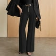 thumbnail image 2 of ZenCart Spring and Autumn New Black Temperament High Waist Straight Trousers - Slim and Tall, 2 of 8