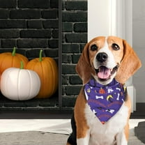 Glow in Dark Halloween Dog Bandanas - Pumpkin Ghost Bone Pet Bandana with Magnetic Clasp for Small Medium Large Dogs | Washable Costume Accessories