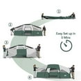 thumbnail image 2 of CAMPROS Tent-8-Person-Camping-Tents, Waterproof Windproof Family Tent, 5 Large Mesh Windows, Double Layer, Divided Curtain for Separated Room, Portable with Carry Bag, for All Seasons - Dark Green, 2 of 6