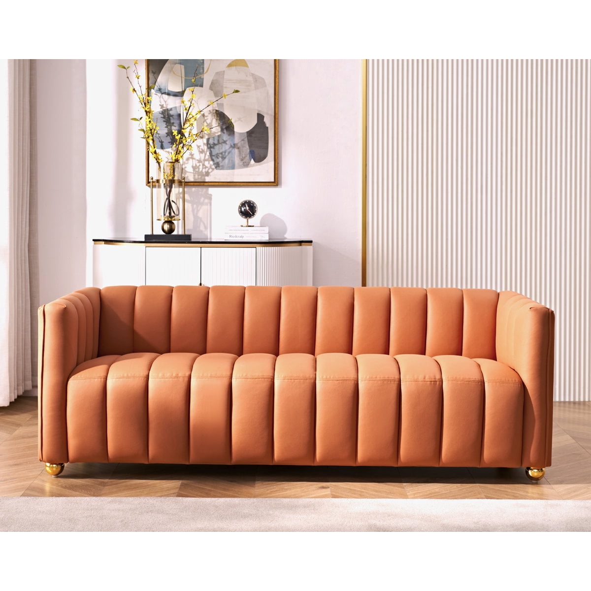 US Pride Upholstered Solid Wood Frame 82.7" Art Deco Sofa&nbsp;