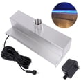 thumbnail image 5 of Outdoor Pool Fountain, Stainless Steel Rectangular 11.8" Long Waterfall Spillway with Pipe Connector LED Light Strip for Garden, 5 of 6