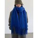 thumbnail image 3 of Women Thick Shawl Wraps Cashmere Scarf Winter Warm Solid Color Blanket Scarves Long Tassel Hijab Stoles Foulard Femme, 3 of 5