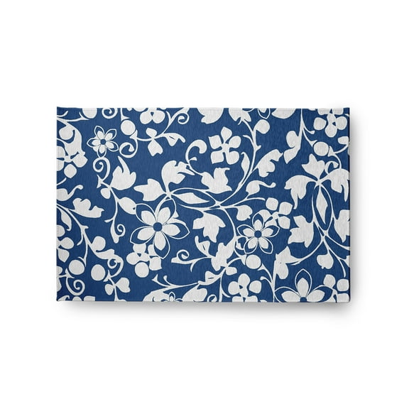 Simply Daisy 2' x 3' Dark Cobalt Blue Evelyn Spring Chenille Indoor/Outdoor Rug