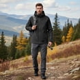 thumbnail image 3 of Yungyresw Windbreaker Jacket Windproof Coat Hooded Full Zipper Lightweight Hooded Outdoor Jacket for Hiking Camping, 3 of 6
