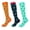 Cactus（Orange,Black,Cyan）, variant on Wowstyle 3 Pairs Compression Socks for Women Knee High for Running Work Support Nurses Pregnancy Travel
