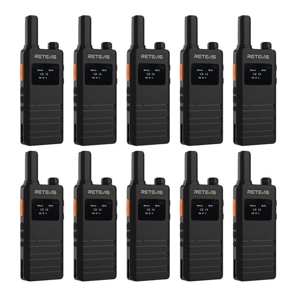 Walkie Talkies Retevis B3S para adultos con pantalla LCD, paquete de 10