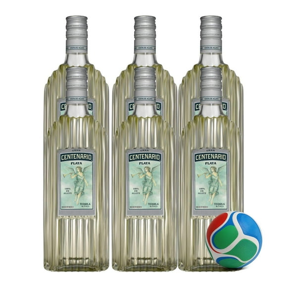 6 Tequila Gran Centenario Plata 700 ml + Balón Mini