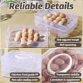 thumbnail image 5 of QMTWT Stackable Plastic Egg Holder with Handle and Lid - 1/2/3 -Layer Large Capacity Egg Storage Tray for Refrigerator, Deviled Egg Carrier for Parties and Picnics, Durable for Kitchen Organization, 5 of 9