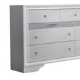 thumbnail image 3 of Benzara BM203165 Wooden Dresser with 7 Drawers & 2 Jewelry Drawer, White & Silver, 3 of 5