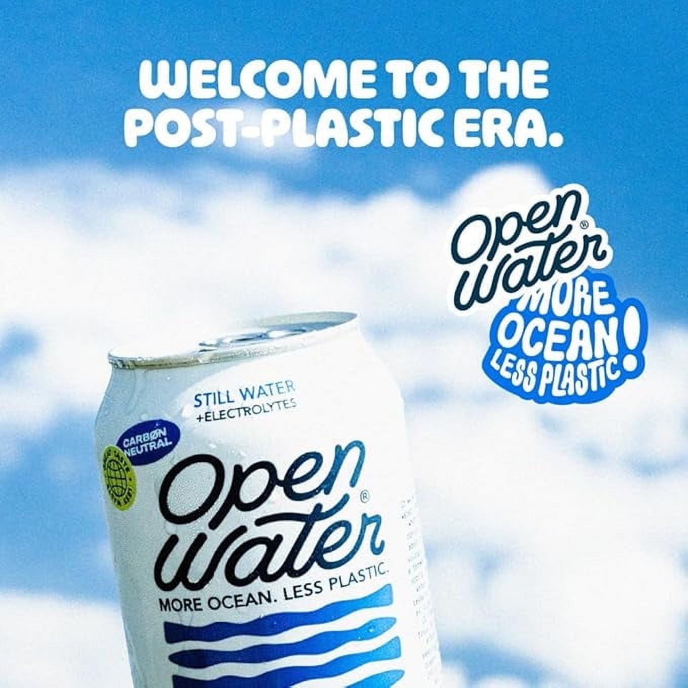 Open Water | Still Canned Water with Electrolytes in 12-oz Aluminum Cans (4 Cases, 48 cans TOTAL) | BPA-free and Eco friendly