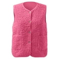 thumbnail image 2 of larppty Womens Sherpa Vest Casual Warm Fuzzy Vest Sleeveless Fleece Jacket Pockets Teddy Coat Gilet for Winter (Pink, 4XL), 2 of 2