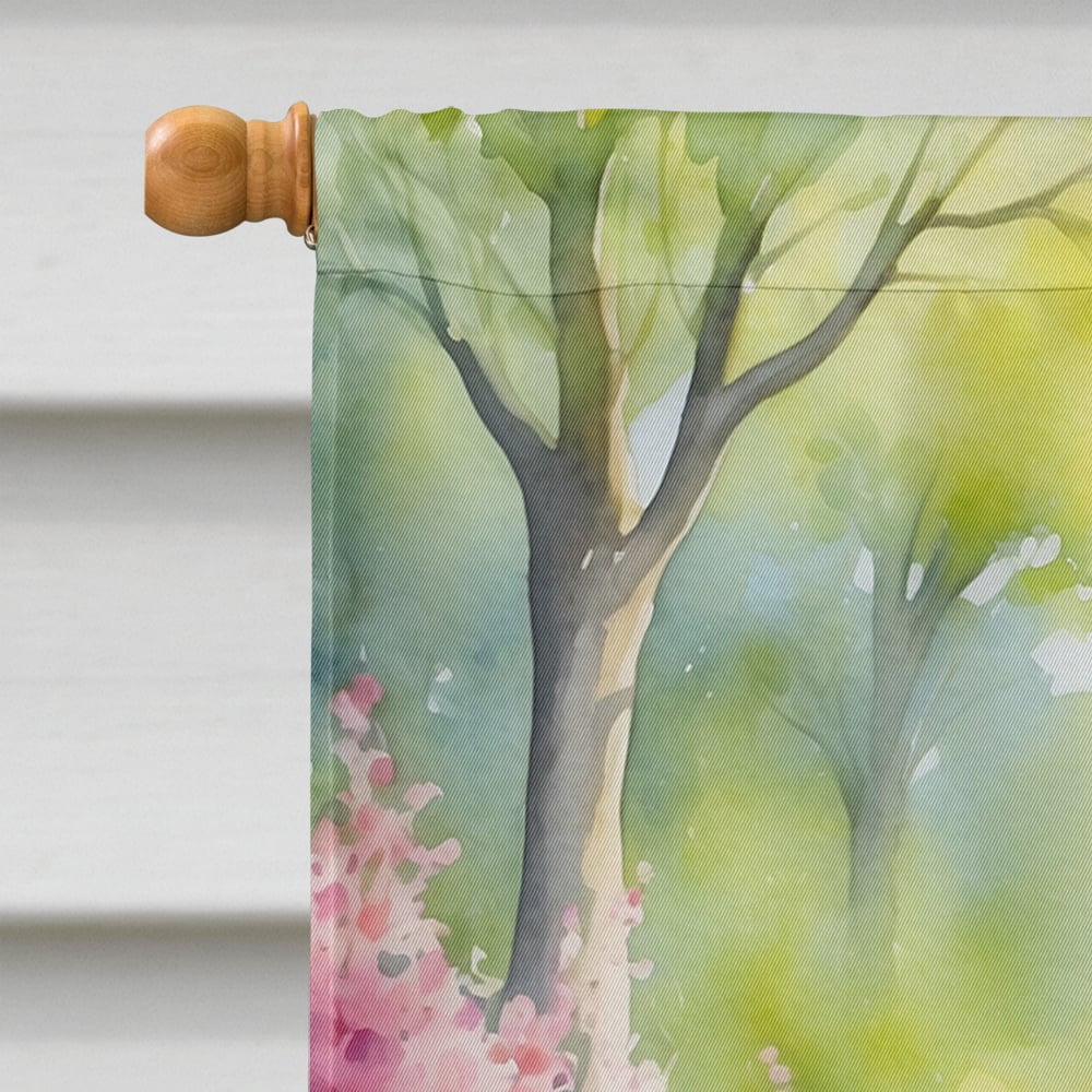 Boston Terrier Spring Path House Flag 28 in x 40 in