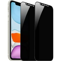 2 Pcs 360 Degree Privacy Tempered Glass Screen Protector Full Coverage Anti-Spy Screen Protector 9H Hardness Anti-Scratch 4 Sides Anti-Peeping Compatible with iPhone 11 / iPhone XR 6.1 inch