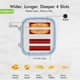thumbnail image 4 of LONGDEEM 4 Slice Toaster, 6 Browning Options, Wide Slots, High Lift Lever, Dual Controls, Blue, 4 of 7