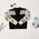 thumbnail image 3 of Suéteres de mujer Casual Leopard Print Patchwork manga larga de punto Jumper Cropped Jumper Tops TUNC Sencillez, 3 of 5