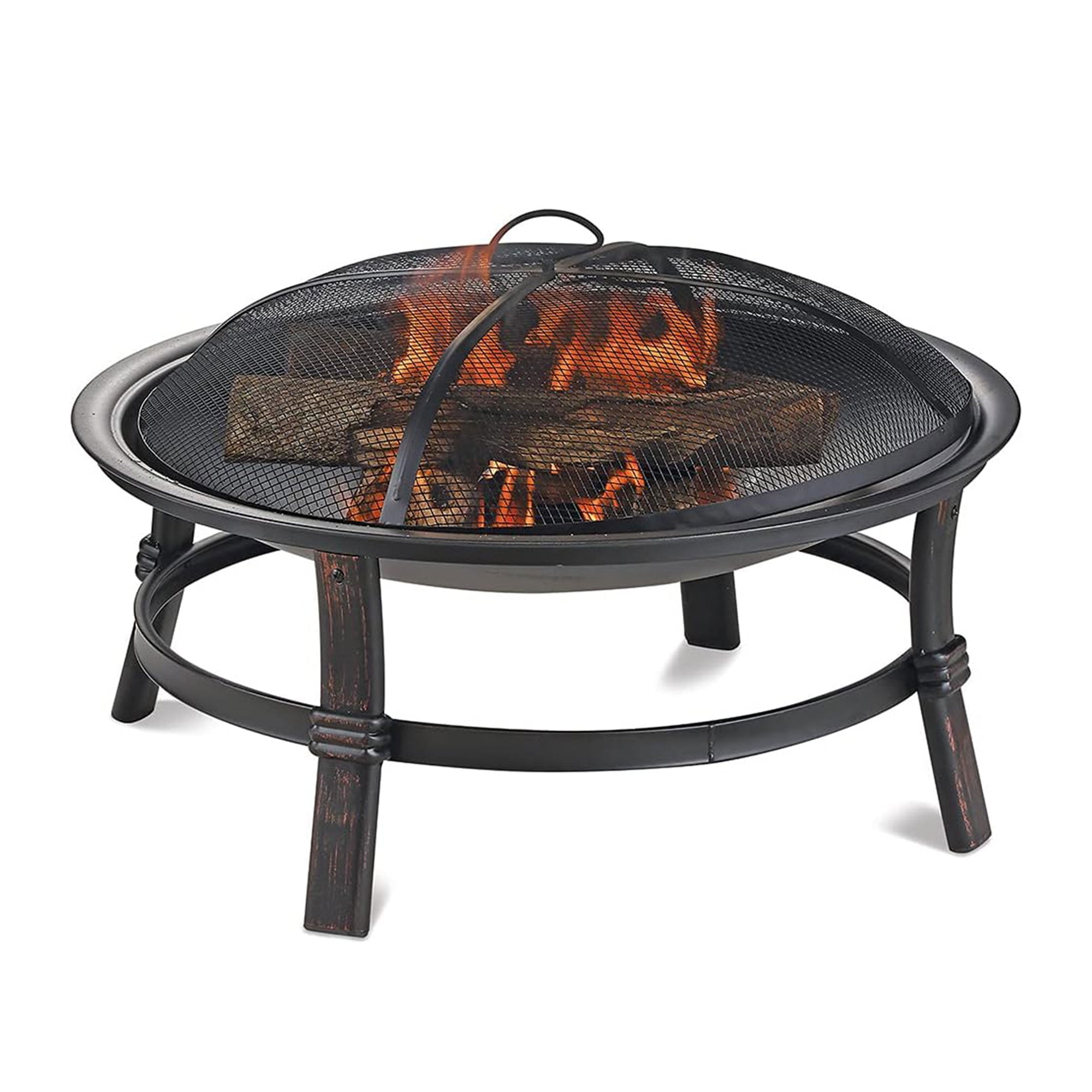 Mr. Bar-B-Q, Outdoor Fireplace, 29.3 Inch Wood Burning, Black