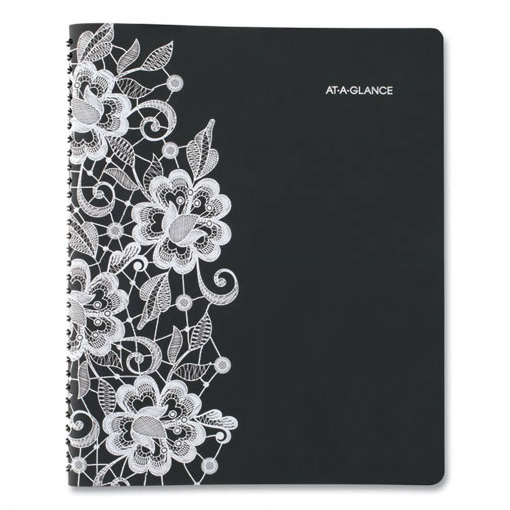Lacey Weekly Block Format Professional Appointment Book, Lacey Artwork, 11 x 8.5, Black/White, 13-Month: Jan 2026 to Jan 2027 | Bundle of 2