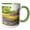Green/White, variant on 3drose, Usa, Washington, Sequim. Lavender and Trees., 11oz Two-tone Black Mug