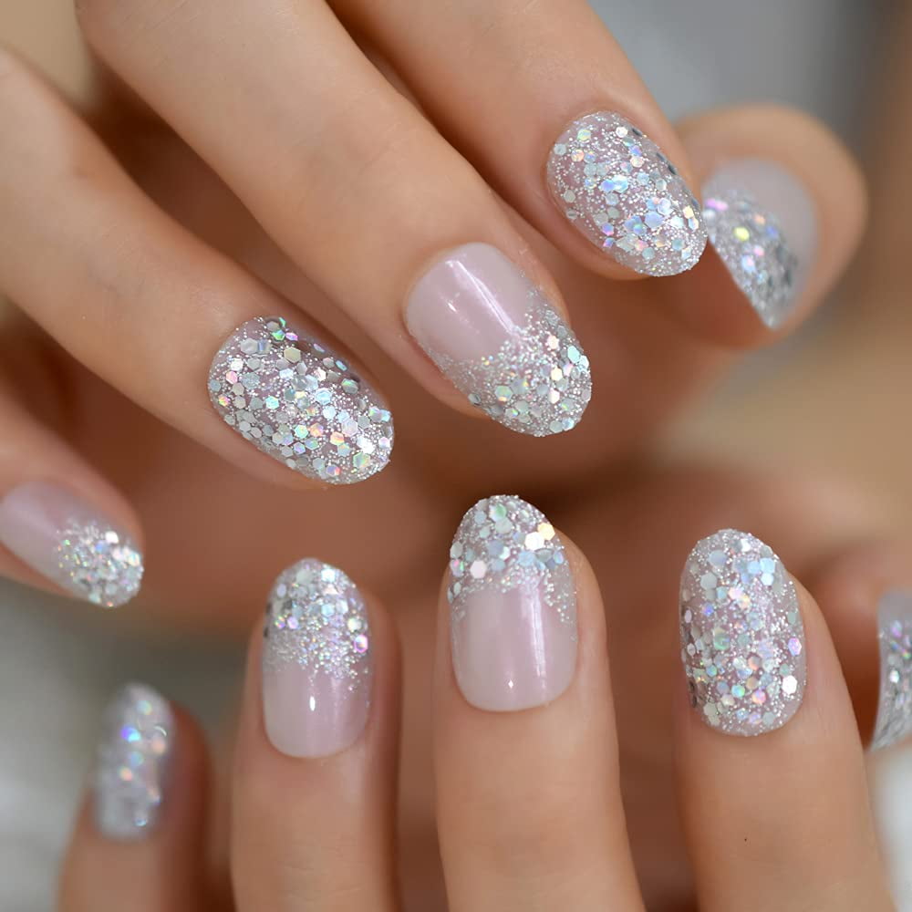 pink and silver nails