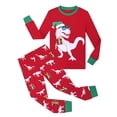 thumbnail image 4 of Bainana Unisex Kids Christmas Pajamas Dinosaur Print Long Sleeve T-Shirt Pants Sleepwear Boys And Girls Theme Party Clothes Set, Size 2-3 Years, 4 of 4