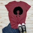 thumbnail image 4 of Camiseta de manga corta informal divertida y delgada con estampado de dibujos animados de chica negra africana hip-hop para hombres y mujeres, AMARILLO, TAMAÑO L Rojo Verde, 4 of 5