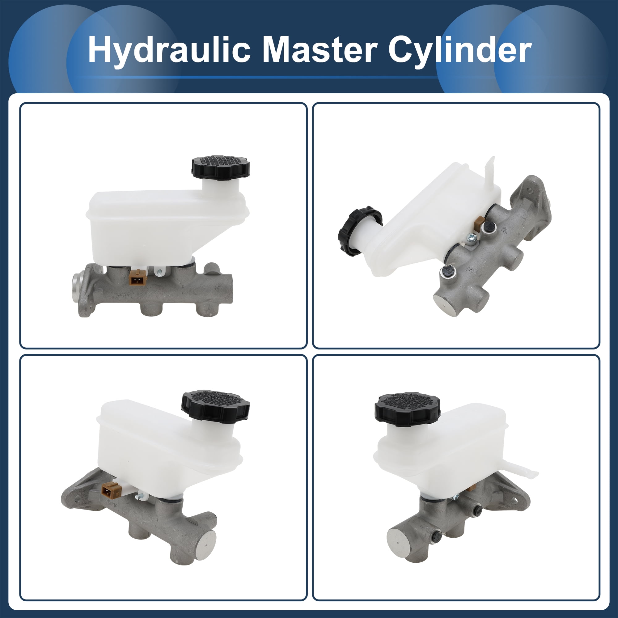 Unique Bargains Brake Master Cylinder with Reservoir No.5851017300 for HYUNDAI MATRIX 01-10 Hydraulic Master Cylinder Silver Tone White Aluminum Alloy Plastic 1 Pcs