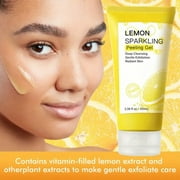 Mooyam Lemon Exfoliating Brightening Gel for Face & Body, Deep Cleansing Moisturizing Scrub, Gentle Exfoliation, Smooth Skin for All Skin Types 3.38 oz
