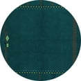 thumbnail image 1 of Ahgly Company Indoor Round Abstract Light Blue Modern Area Rugs, 4' Round, 1 of 4