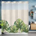 thumbnail image 6 of Monstera No Hooks Shower Curtain with Snap-in Liner Green Tropical Leaf Shower Curtains for Bathroom, Waterproof, Easy Install, Washable 66"x72", 6 of 9
