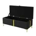 thumbnail image 3 of MODERNLUXE 47" Storage Ottoman Bench,Upholstered Entryway Bench with Metal Legs for Bedroom,Living Room,Black, 3 of 6
