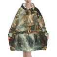 thumbnail image 1 of Couverture à Capuche Anges Fleuris pour Femmes et Hommes Adultes Couverture Portable Surdimensionnée Douce et Chaude, 1 of 8