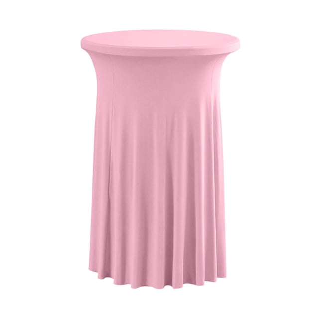 Mantel de cóctel, cubierta de mesa de cóctel reutilizable con elástico y faldones, mantel para decoración de pasteles de bodas y fiestas. Rosa